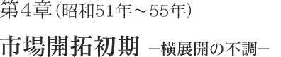 第4章（昭和51年～55年）市場開拓初期―横展開の不調―